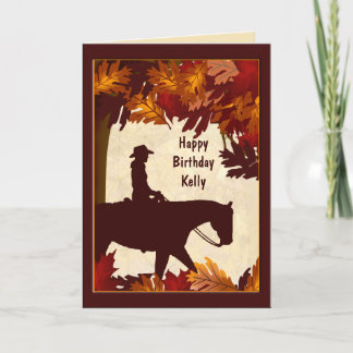 Tarjeta Cowgirl Autumn Personalizado Birthday Card