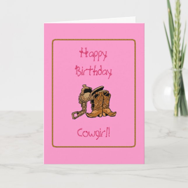 Tarjeta Cowgirl Birday Card (Anverso)