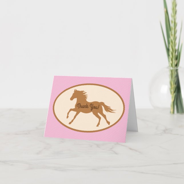 Tarjeta Cowgirl Horse Pony Cute Primer Fiesta (Anverso)