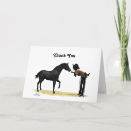 Tarjeta Cowgirl Pinup with Horse Gracias Card