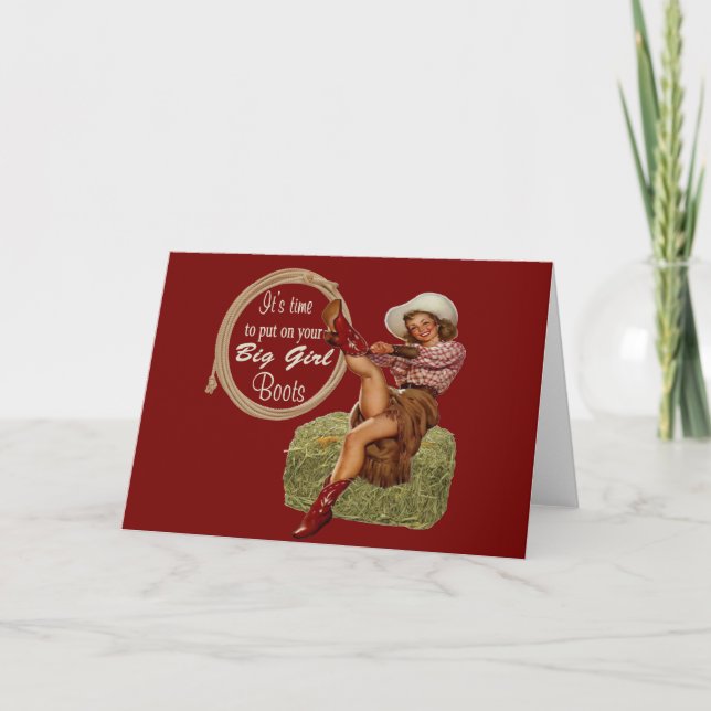 Tarjeta Cowgirl Te Puso Grandes Botes (Anverso)