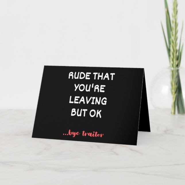 Tarjeta Coworker Coffee Mug - Ruda de que te vas (Anverso)