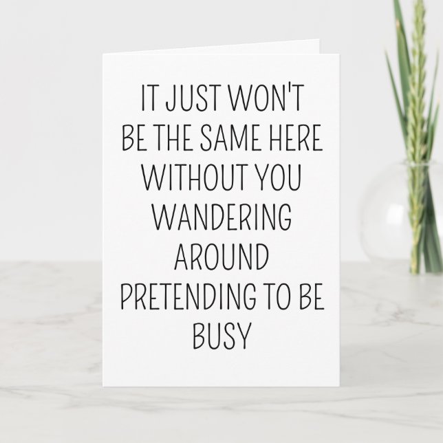 Tarjeta Coworker deja regalo, se va la jubilación feliz (Anverso)