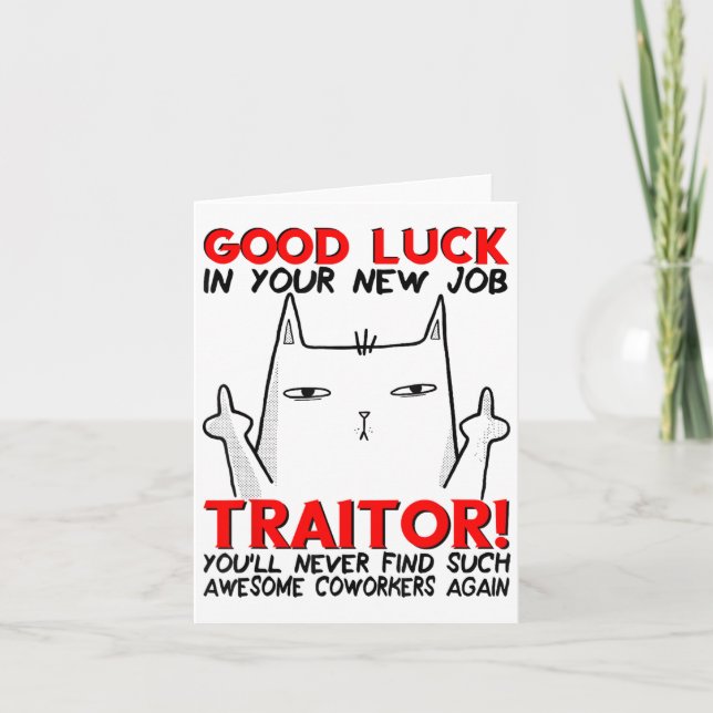 Tarjeta Coworker Leaving, Quitting Going Away, Job Change, (Anverso)