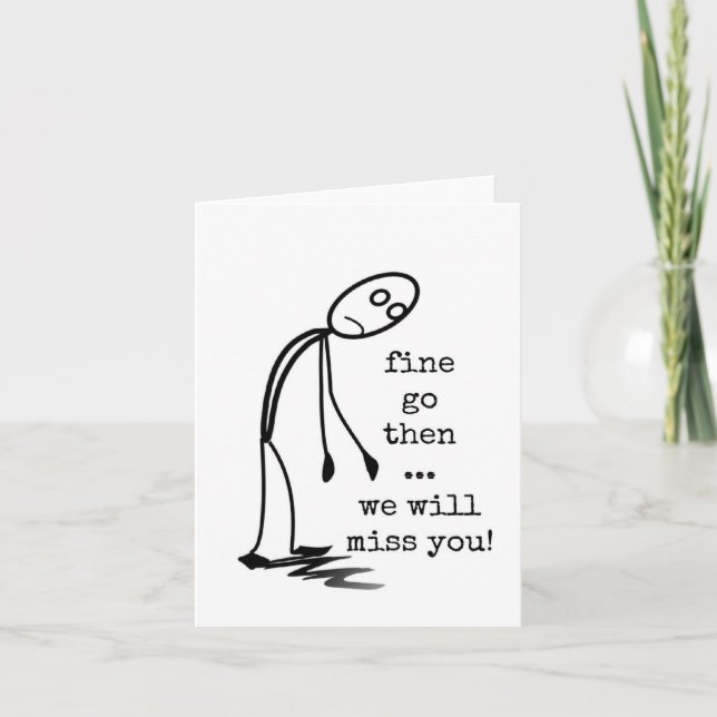 Tarjeta Coworker sale, te echaremos de menos, adiós (Anverso)