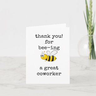 Tarjeta Coworker Saliendo, Gracias, Buena Suerte, Abeja Cu