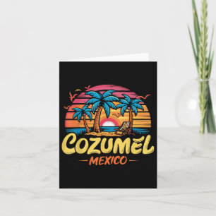Tarjeta Cozumel México Tropical Sunset Beach Souvenir Vaca
