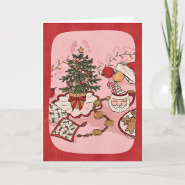 Tarjeta Cozy Christmas Scene Watercolor Holiday Card