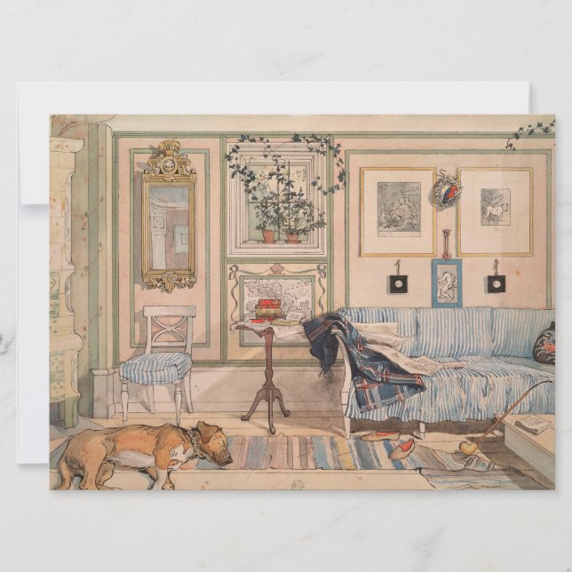 Tarjeta Cozy Corner (por Carl Larsson) (Anverso)