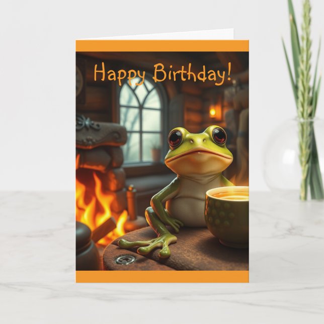 Tarjeta Cozy Frog Birday Card (Anverso)