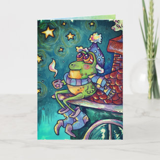 Tarjeta Cozy Frog Christmas & New Year Card