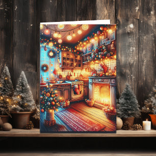 Tarjeta Cozy Kitchen Vintage Christmas