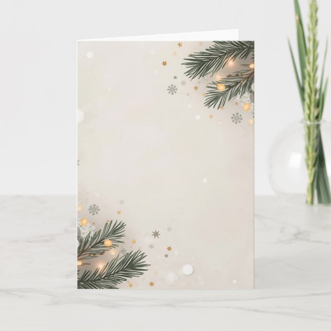 Tarjeta Cozy Snowflake & Pine Holiday Design (Anverso)