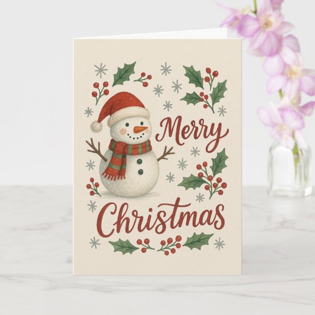 Tarjeta Cozy Winter Village Christmas Card – Warm Holiday  (Orquídea)