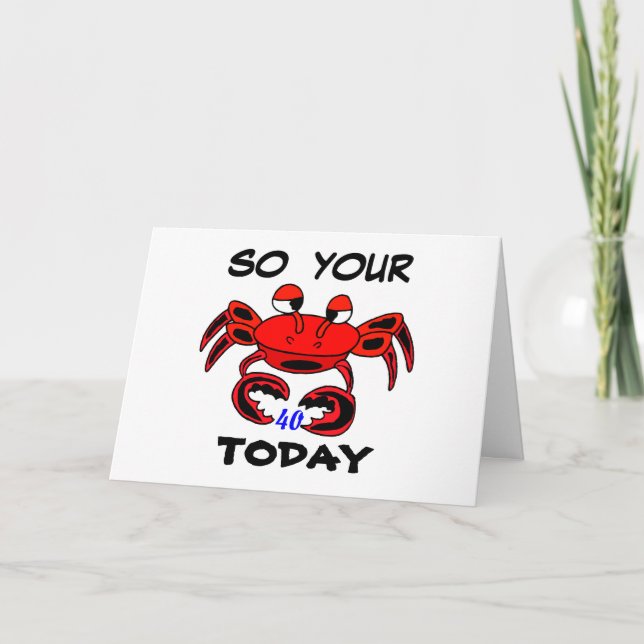 Tarjeta Crab Happy 40th Birthday Card (Anverso)
