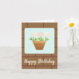 Tarjeta Craft Punch Daisies and House Bricks Birthday Card