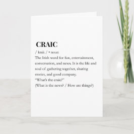 Tarjeta CRAIC: Impresión moderna del divertido significado