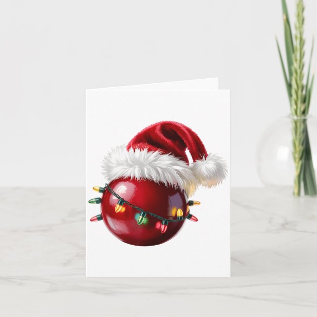 Tarjeta Cranberry Santa Hat Christmas Lights Fruit For Wom (Anverso)