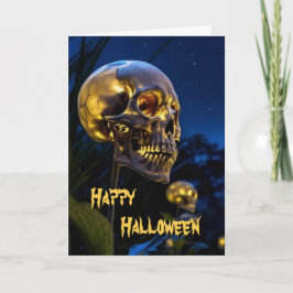 Tarjeta Cráneo brillante de Halloween