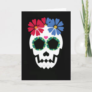 Tarjeta Cráneo con las flores