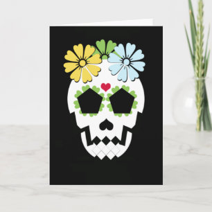 Tarjeta Cráneo con las flores