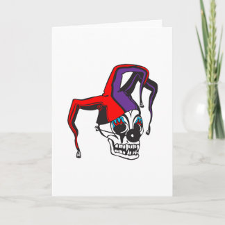 Tarjeta cráneo de payaso malvado