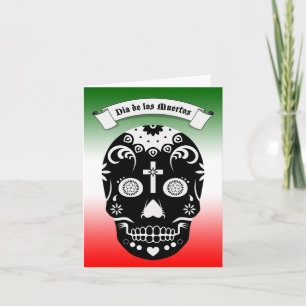 Tarjeta cráneo del azúcar de dia de los muertos