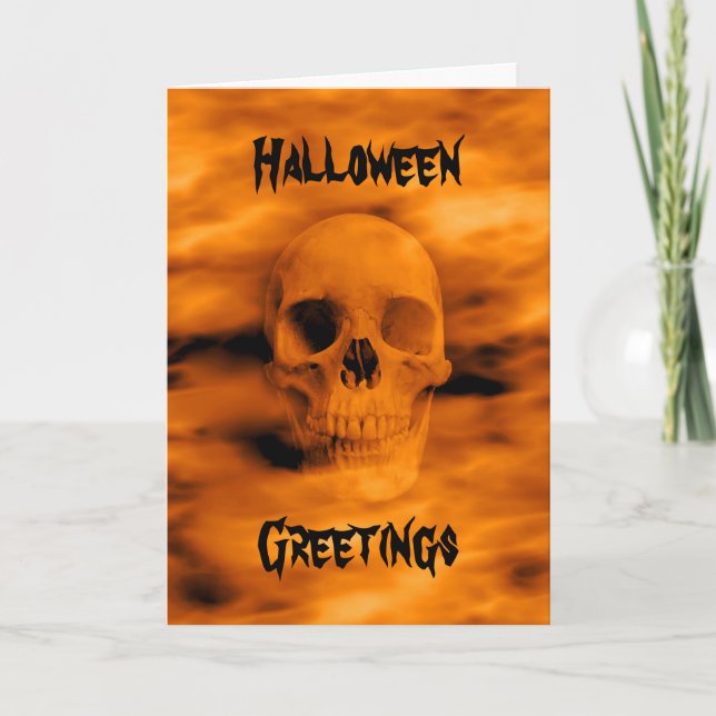 Tarjeta Cráneo divertido de Halloween (Anverso)