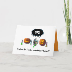 Tarjeta Cráneo el Diversión-Vomitar de Halloween+Calabazas
