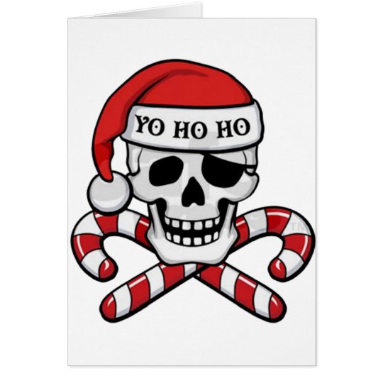 Tarjeta Cráneo en el navidad