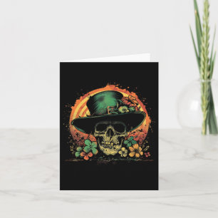 Tarjeta Cráneo Esqueleto - Leprechaun Día de San Patricio