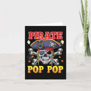 Tarjeta Cráneo pirata de pop-pop cruza el disfraz de Hallo