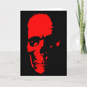Tarjeta Cráneo rojo y negro