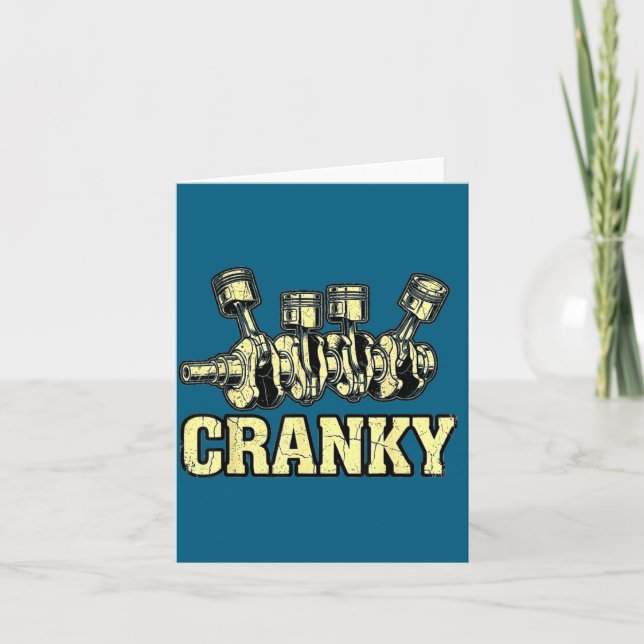 Tarjeta Cranky Car Engine Crankshaft Fathers Day Dad Men H (Anverso)