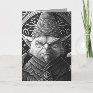 Tarjeta Cranky Navidades Elf Merry Bah Humbug Day