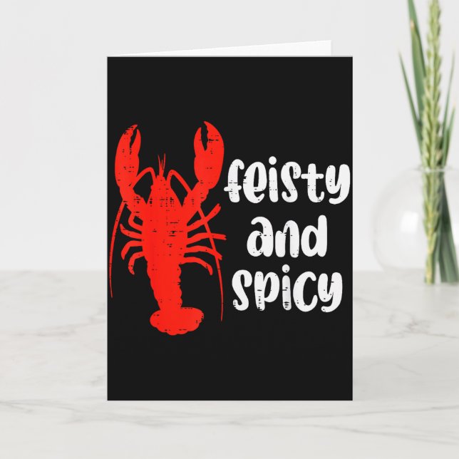 Tarjeta Crawfish Lobster Feisty And Scy Crayfish Men Women (Anverso)