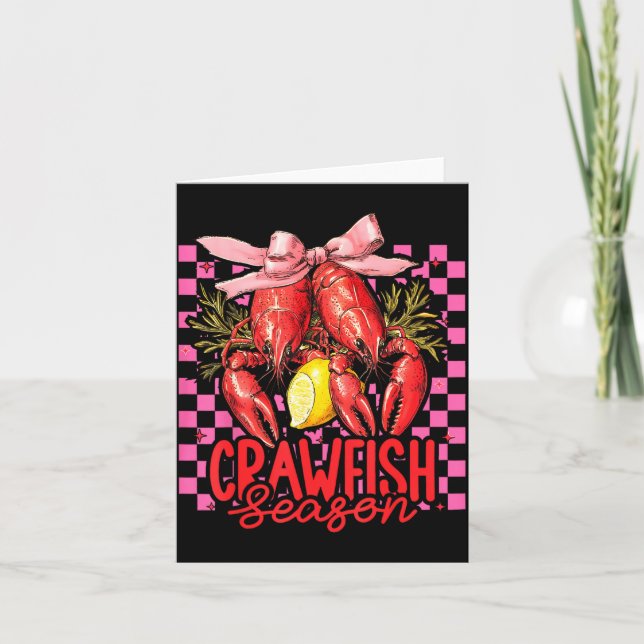 Tarjeta Crawfish Season Crawfish Boil Lobster Cajun Men Wo (Anverso)