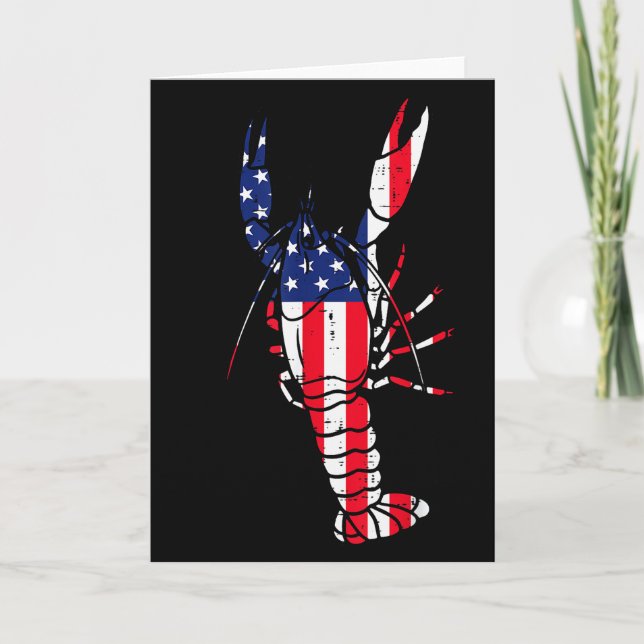 Tarjeta Crawfish Us Flag Crayfish Lobster Patriotic Men Wo (Anverso)