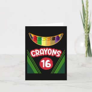 Tarjeta Crayon Box Divertido profesor estudiante Crayon Sq