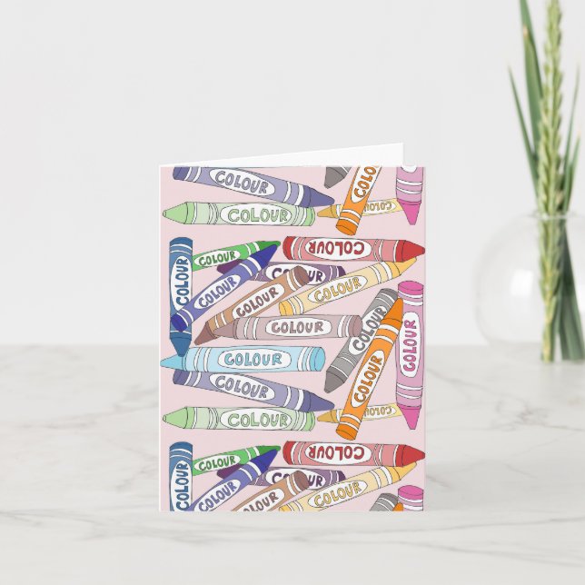 Tarjeta Crayones coloridos (Anverso)