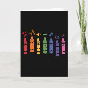 Tarjeta Crayones de color de humor maestro 