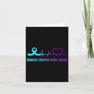 Tarjeta Crayones rotos siguen coloreando la prevención del