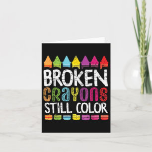 Tarjeta Crayones rotos siguen coloreando la salud mental S