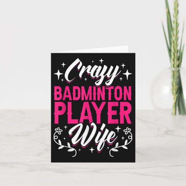 Tarjeta Crazy Badminton Player Wittle Shuttle (Anverso)