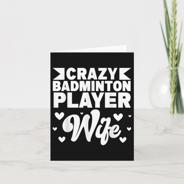 Tarjeta Crazy Badminton Player Wittle Shuttle (Anverso)