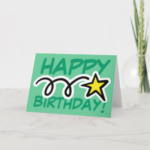 Tarjeta Crazy Birday Card con estrella amarilla