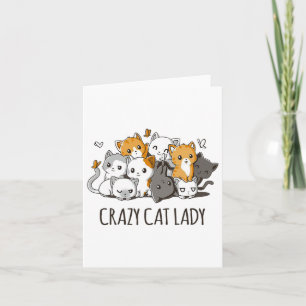 Tarjeta Crazy Cat Lady Cute Anime Kitty Cat T Shirt