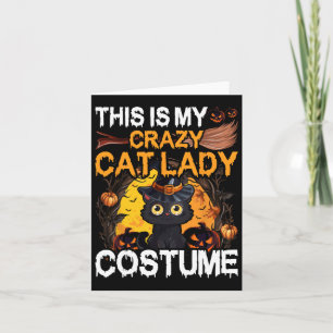 Tarjeta Crazy Cat Lady Disstume Gato Negro Funny Halloween