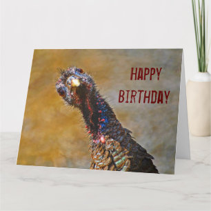 Tarjeta Crazy Colorful Turkey Face Head Tilt