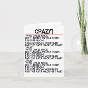 Tarjeta Crazy Crazy Estaba Loco Una Vez Memo Loco Estaba C